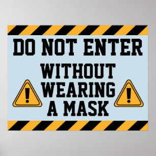 Affiche Ne pas entrer sans masque