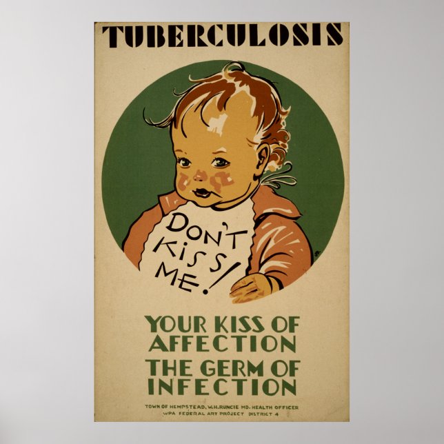 Affiche Ne pas me baiser Tuberculose WPA Santé Vintage (Devant)