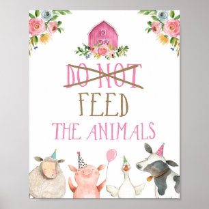 Affiche Ne pas nourrir les animaux de ferme Animaux de fer