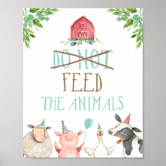 Affiche Ne pas nourrir les animaux de ferme Animaux de fer (Devant)