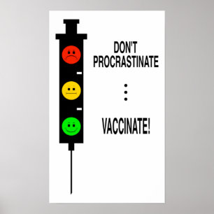 Affiche Ne pas procrastiner ... Vacciner!