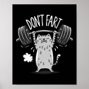 Affiche Ne pète pas Funny Fitness Fitness Cat Entraînement