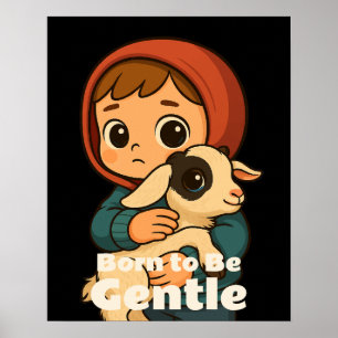 Affiche Né pour être doux – Douce brebis et enfant