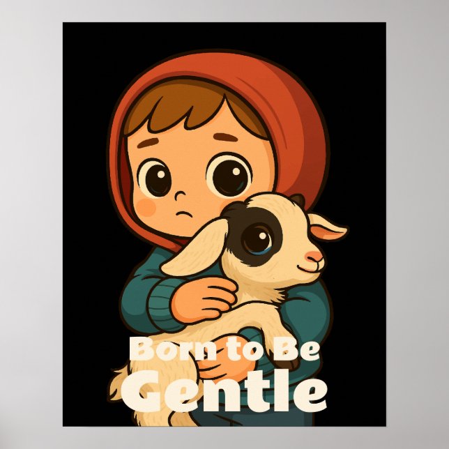 Affiche Né pour être doux – Douce brebis et enfant (Devant)