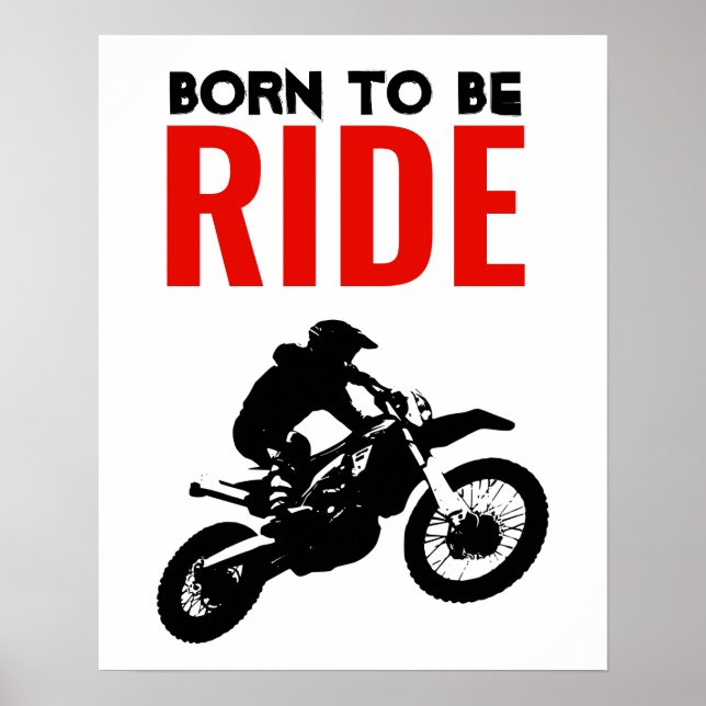 Affiche Né pour être Ride Motocross Motorcycle Sport (Devant)