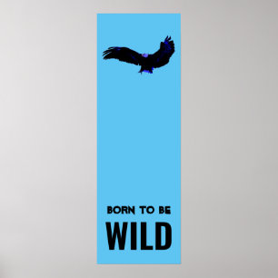 Affiche Né Pour Être Wild Bald Eagle Motivationnel Art
