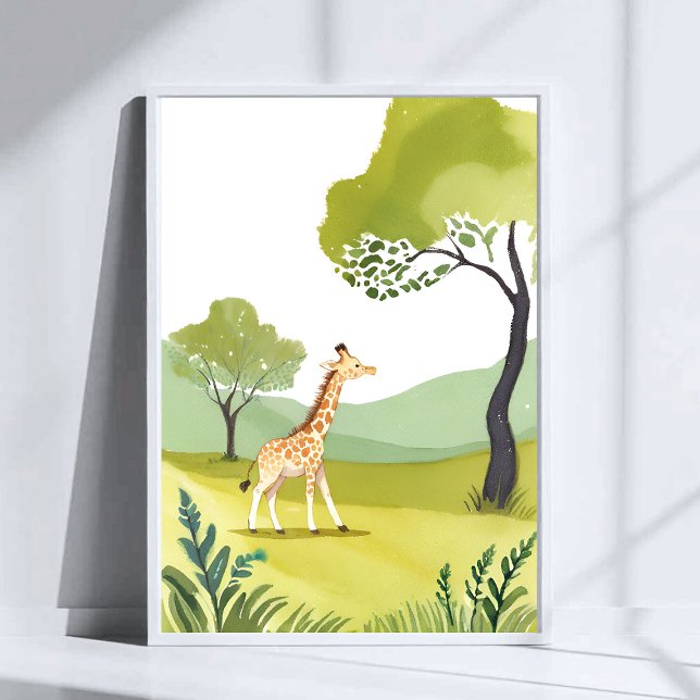 Affiche Né pour Explorer | Art de nurserie aquarelle de gi (Créateur téléchargé)