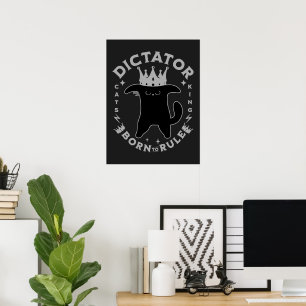 Affiche Né pour gouverner Conception drôle de chat