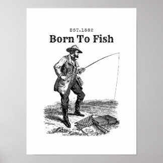 Affiche Né pour pêcher