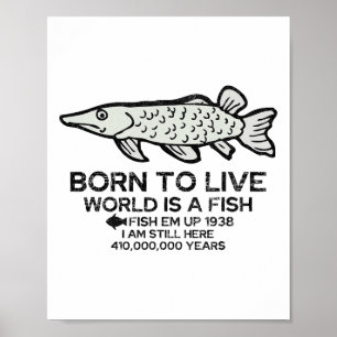 Affiche Né pour vivre, le monde est un poisson drôle de pê