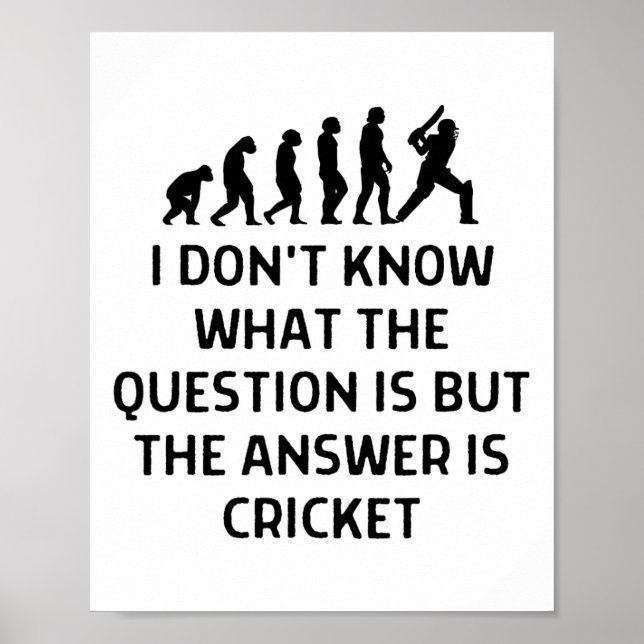 Affiche Ne Sait Pas Quelle Question Est La Réponse Cricket (Devant)