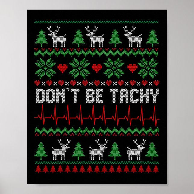 Affiche Ne sois pas Tachy Cardiac Nurse Vilain Noël Cardia (Devant)