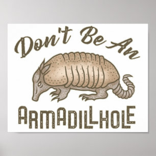 Affiche Ne sois pas un Armadillhole Funny Armadillo Animal
