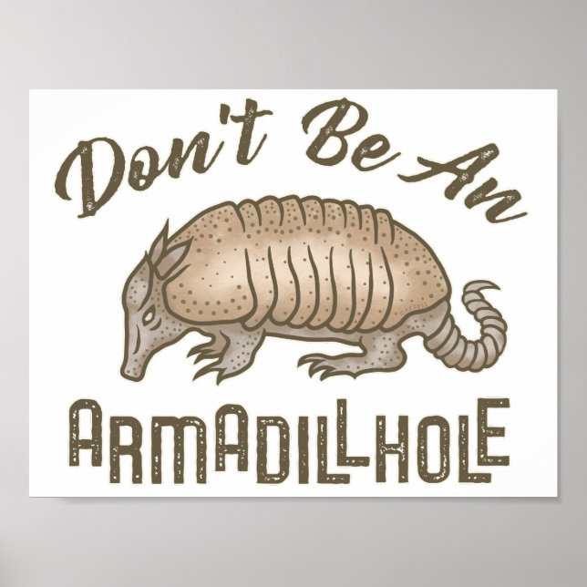 Affiche Ne sois pas un Armadillhole Funny Armadillo Animal (Devant)