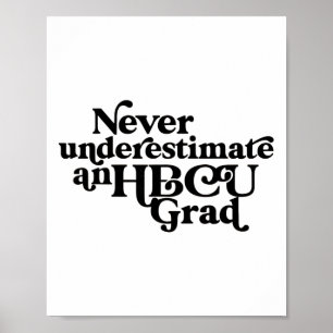 Affiche Ne sous-estimez jamais un diplômé Hbcu, Noir histo