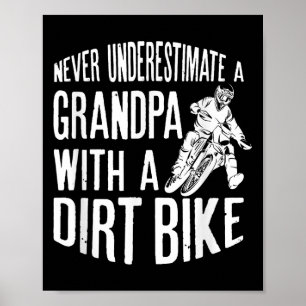 Affiche Ne Sous-Estimez Jamais Un Grand-Père Avec Un Fond