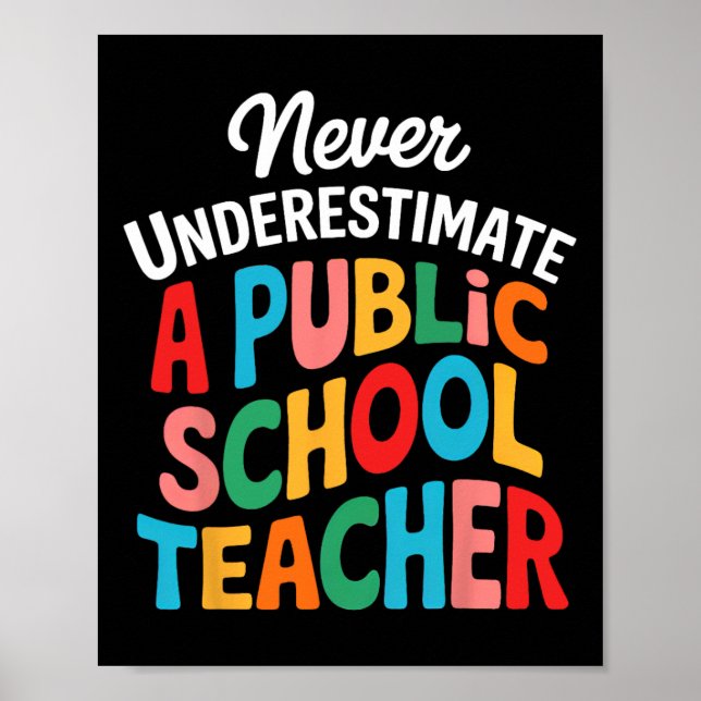 Affiche Ne sous-estimez jamais un professeur d'école publi (Devant)