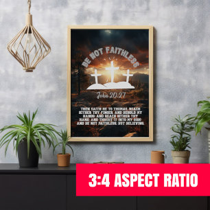 Affiche Ne soyez pas infidèle Jean 20:27 Verse de la Bible