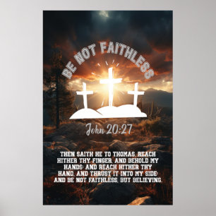 Affiche Ne soyez pas sans foi Jean 20:27 Bible Verse 2:3 R