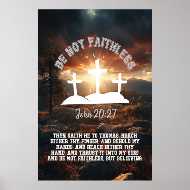 Affiche Ne soyez pas sans foi Jean 20:27 Bible Verse 2:3 R (Devant)