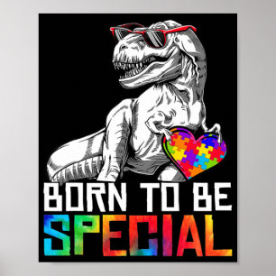 Affiche Né Spécial Trex Puzzle Dino Boys Autism Awards