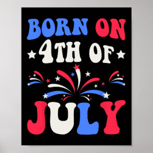 Affiche Né Sur Le Patriotique D'Anniversaire 4 juillet