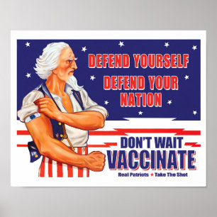 Affiche Ne tardez pas, vaccinez Oncle Sam rétro prenez le
