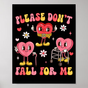 Affiche Ne Tombez Pas Physiothérapie de la Saint-Valentin