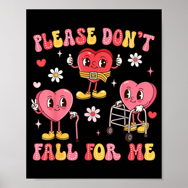 Affiche Ne Tombez Pas Physiothérapie de la Saint-Valentin (Devant)