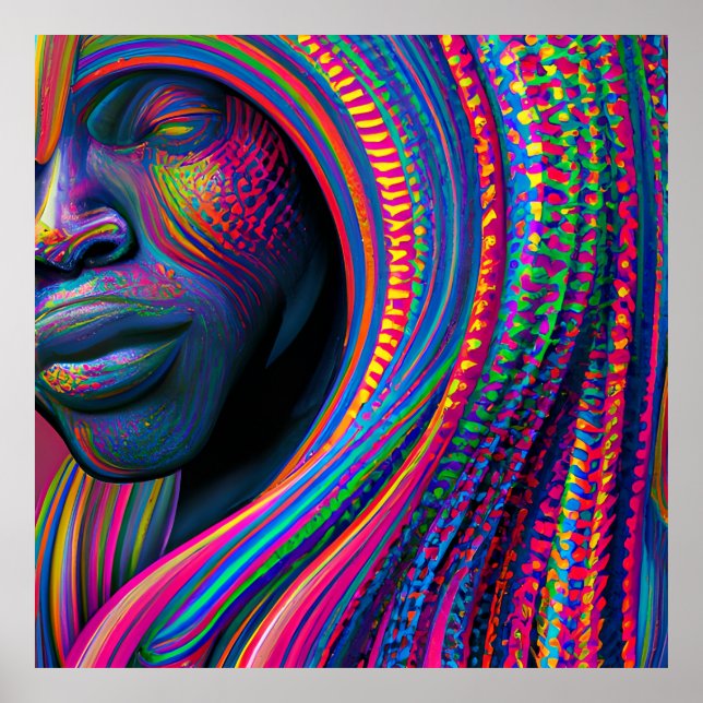 Affiche Ne touchez pas mes cheveux Black Melanin Afro Quee (Devant)