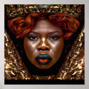 Affiche Ne touchez pas mes cheveux Black Melanin Afro Quee