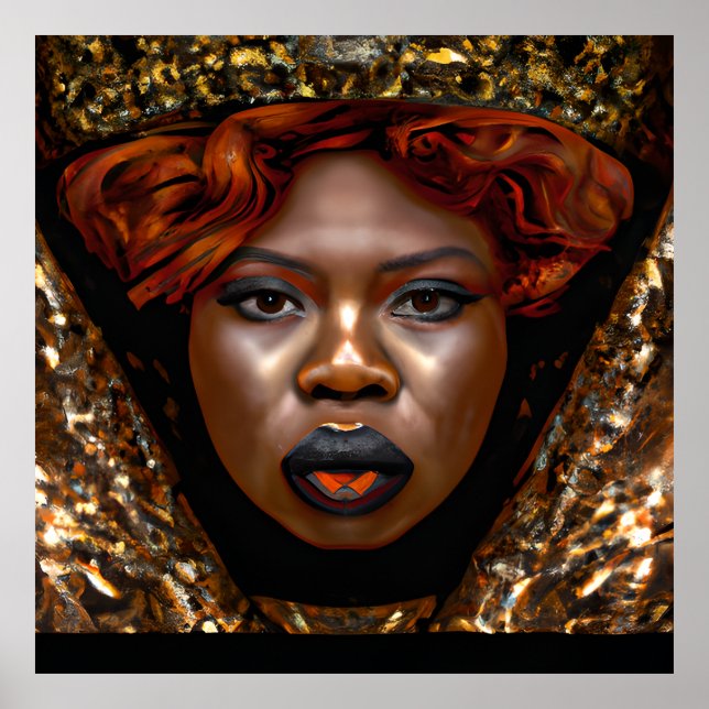 Affiche Ne touchez pas mes cheveux Black Melanin Afro Quee (Devant)