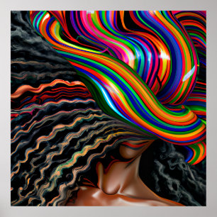 Affiche Ne touchez pas mes cheveux Black Melanin Afro Quee