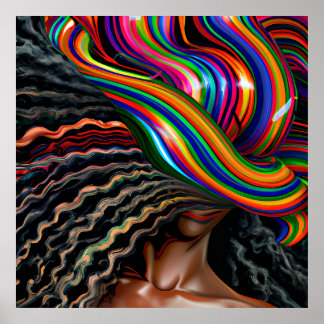 Affiche Ne touchez pas mes cheveux Black Melanin Afro Quee