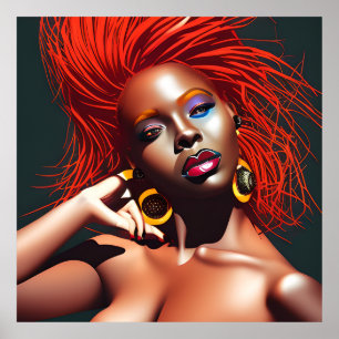 Affiche Ne touchez pas mes cheveux Black Melanin Afro Quee