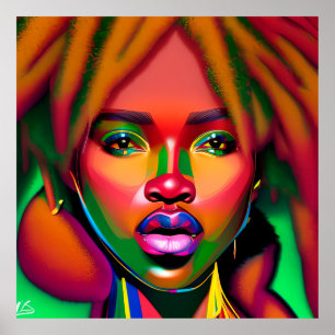 Affiche Ne touchez pas mes cheveux Black Melanin Afro Quee