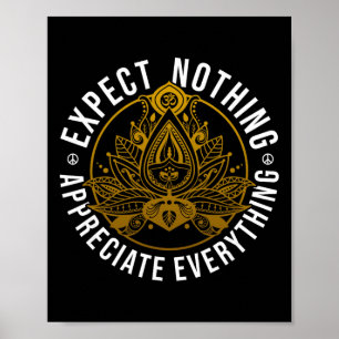 Affiche Ne vous attendez à rien Appréciez Tout Lotus Yoga