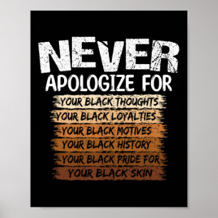 Affiche Ne vous excusez jamais pour vos pensées noires His