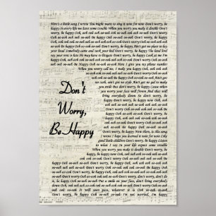 Affiche Ne vous inquiétez pas soit poème lyrique vintage