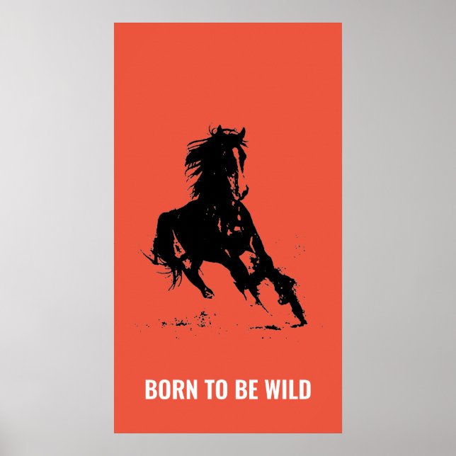 Affiche Né Wild Rund Horse Inspirational Pop Art (Devant)