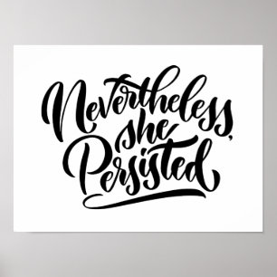 Affiche Néanmoins, elle a persisté Lettre imprimée