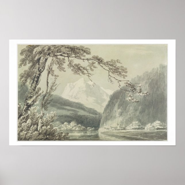 Affiche Near Grindelwald, c.1796 (blue & grey wash over gr (Devant)