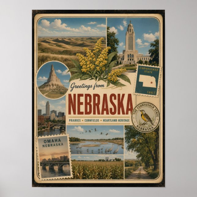 Affiche Nebraska Authentic Vintage Style (Devant)