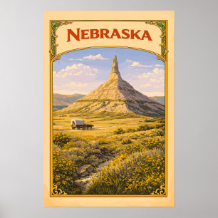 Affiche Nebraska Chimney Rock Vintage