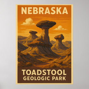 Affiche Nebraska Toadstool Geologic Park V01