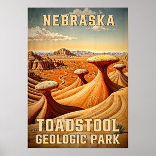 Affiche Nebraska Toadstool Geologic Park V02