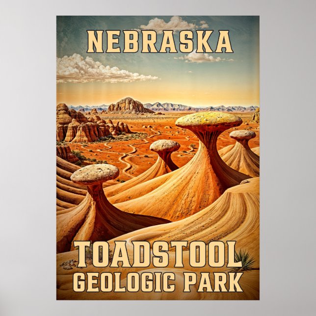 Affiche Nebraska Toadstool Geologic Park V02 (Devant)