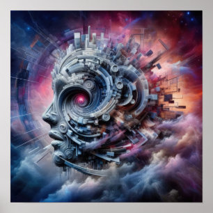 Affiche Nebula de la pensée - Art Abstrait - Surreal Digit