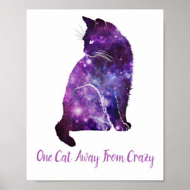 Affiche Nebula De L'Espace De Chat Violet, Un Chat À L'Éca (Devant)