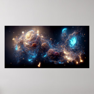 Affiche Nebula et galaxies dans l'espace